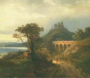 Johann Koler Italian landscape oil painting